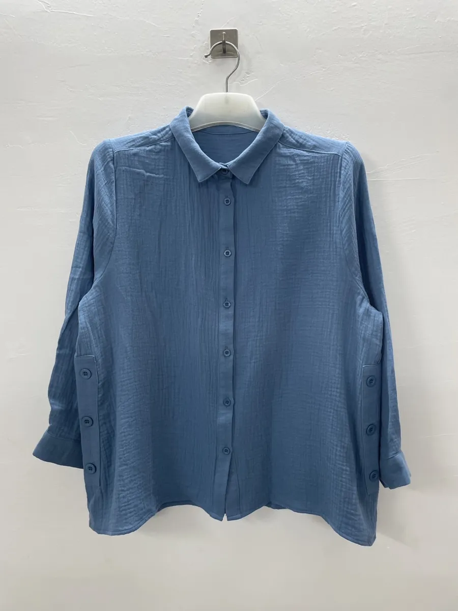 Cotton-linen oversized shirt